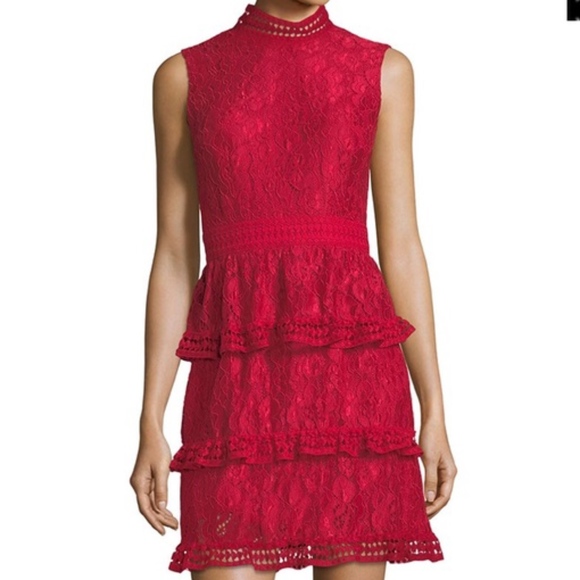 NWT CeCe by Cynthia Steffe V-Day 💗 red lace dress - Picture 1 of 5